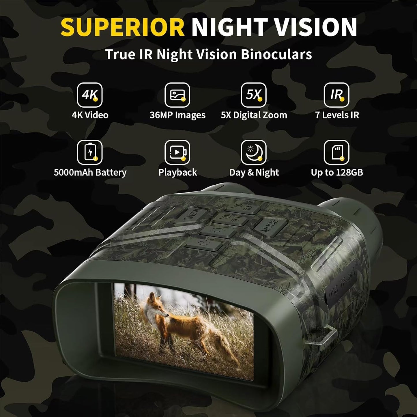 Lunettes de vision nocturne WildScope Elite 4K