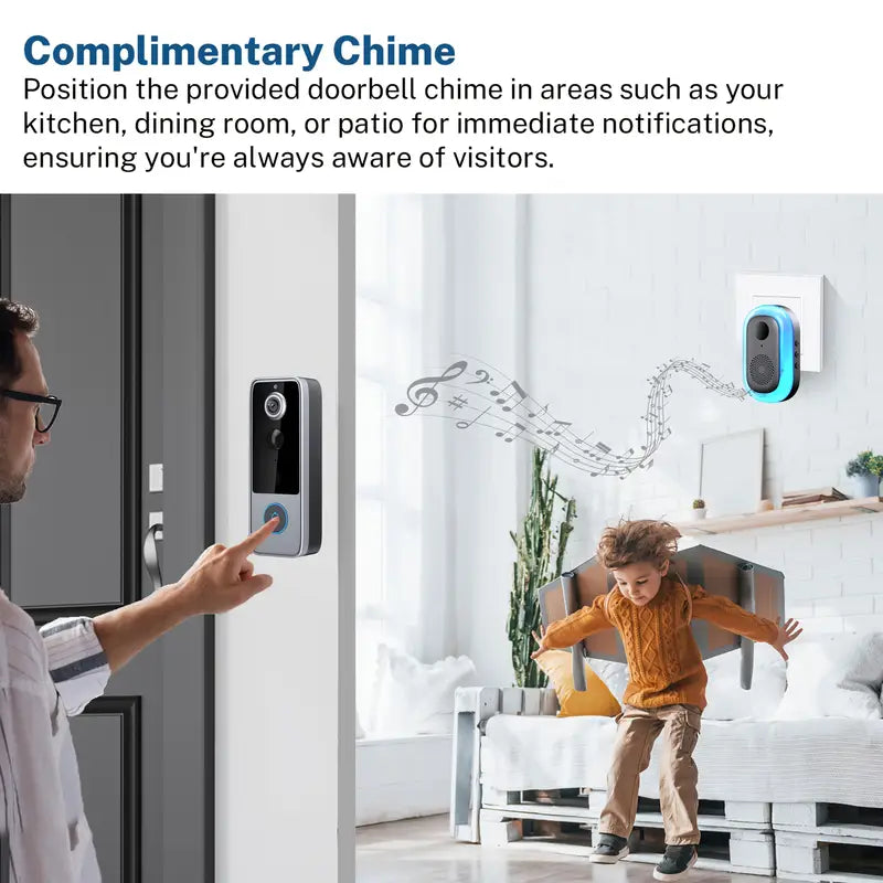 GuardianBell Pro HD doorbell camera for home security