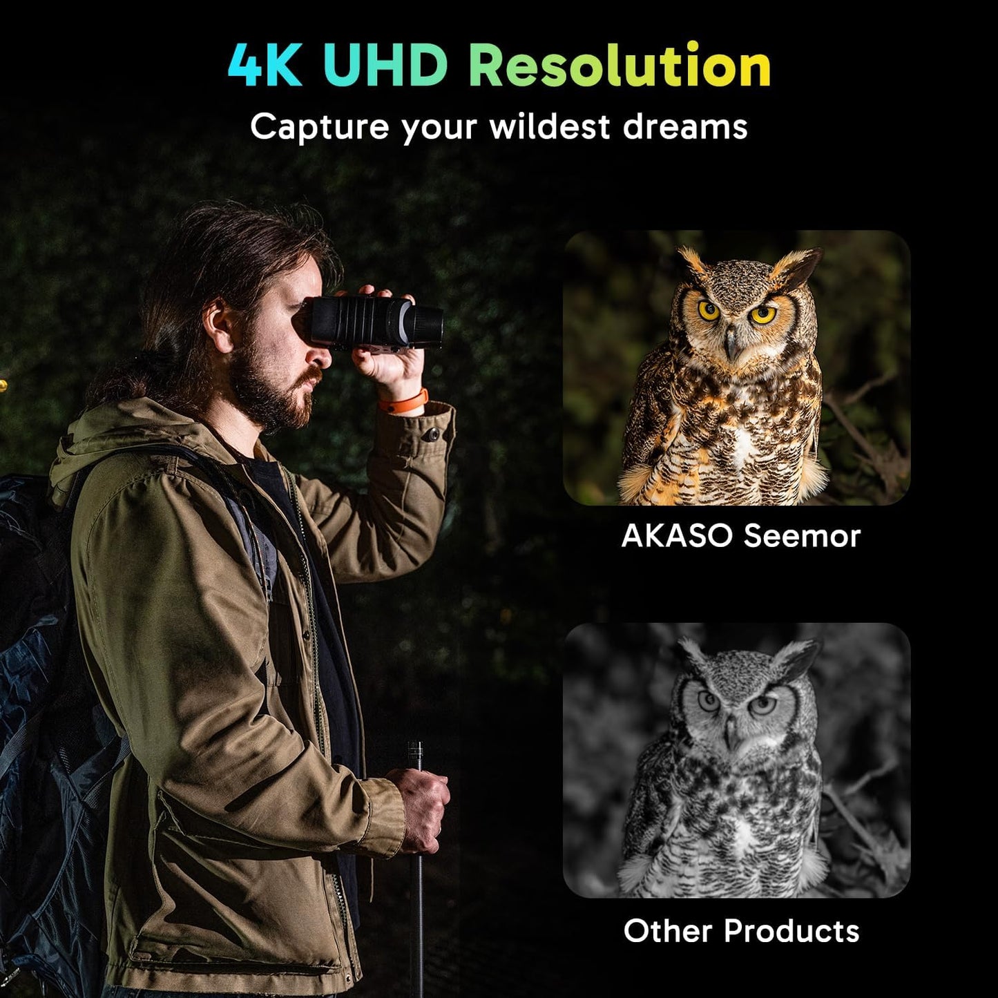 WildScope 4K Night Vision Goggles with 3280ft Zoom & AI Clarity