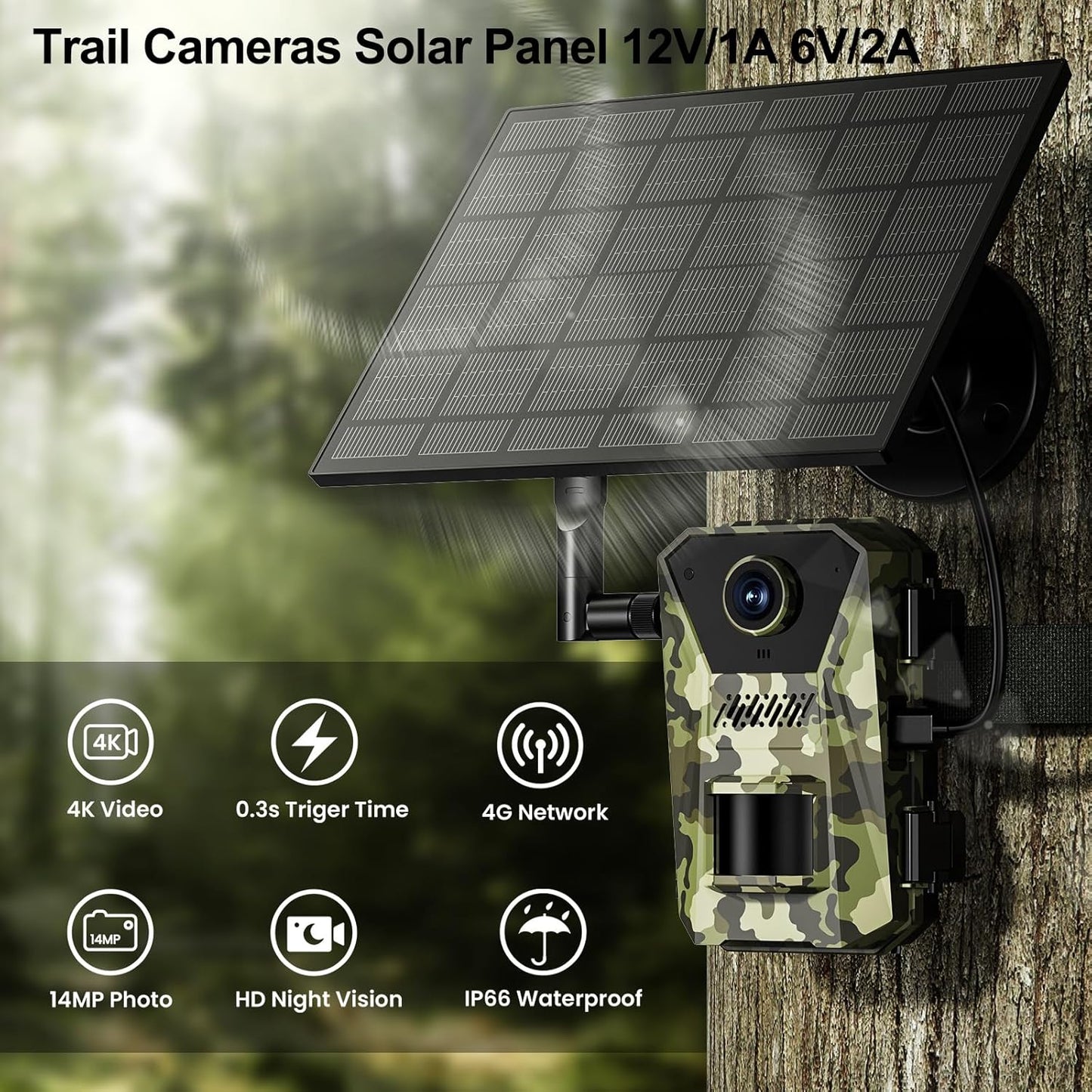 Caméra de surveillance solaire ScoutVision Pro 4K avec vision nocturne