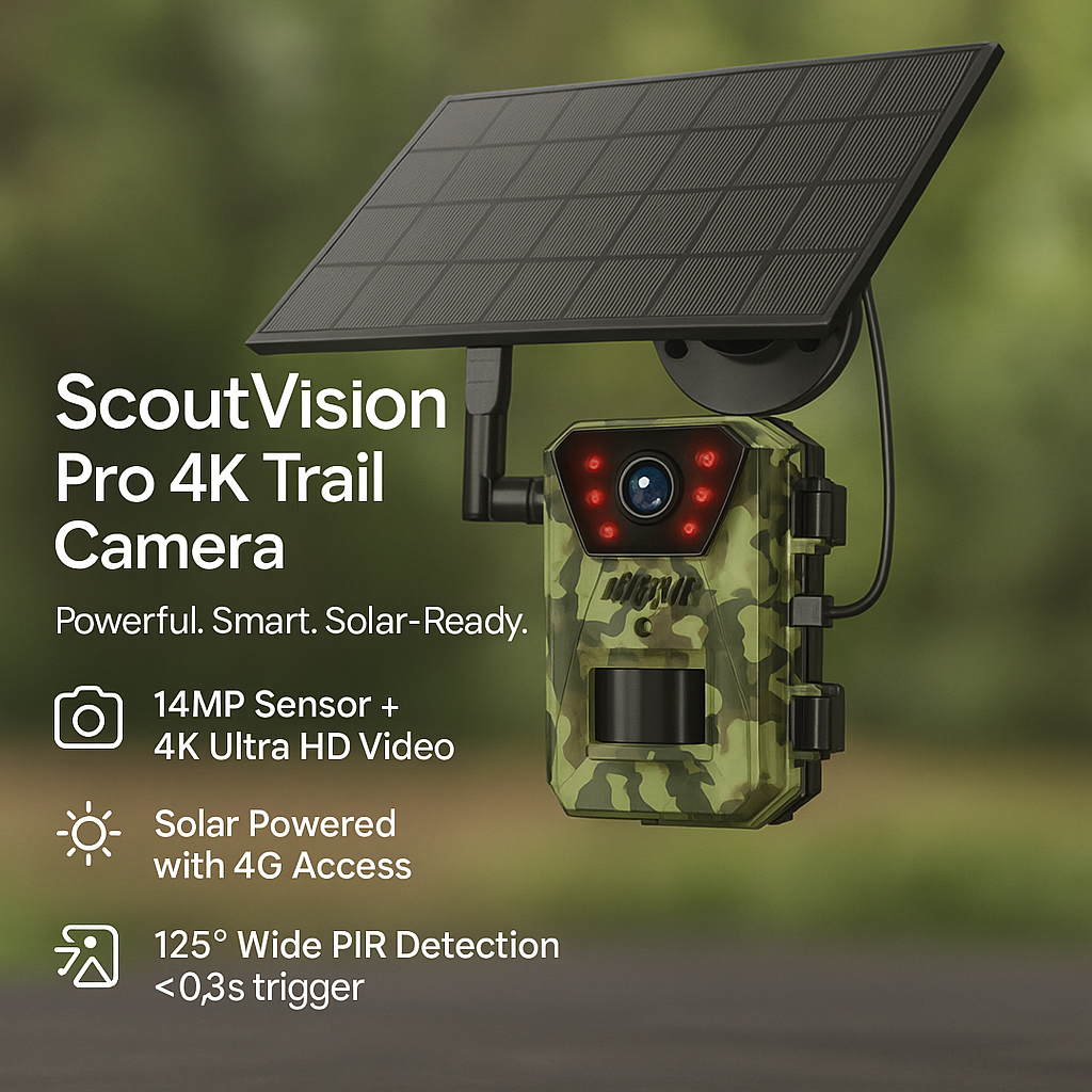 Caméra de surveillance solaire ScoutVision Pro 4K avec vision nocturne