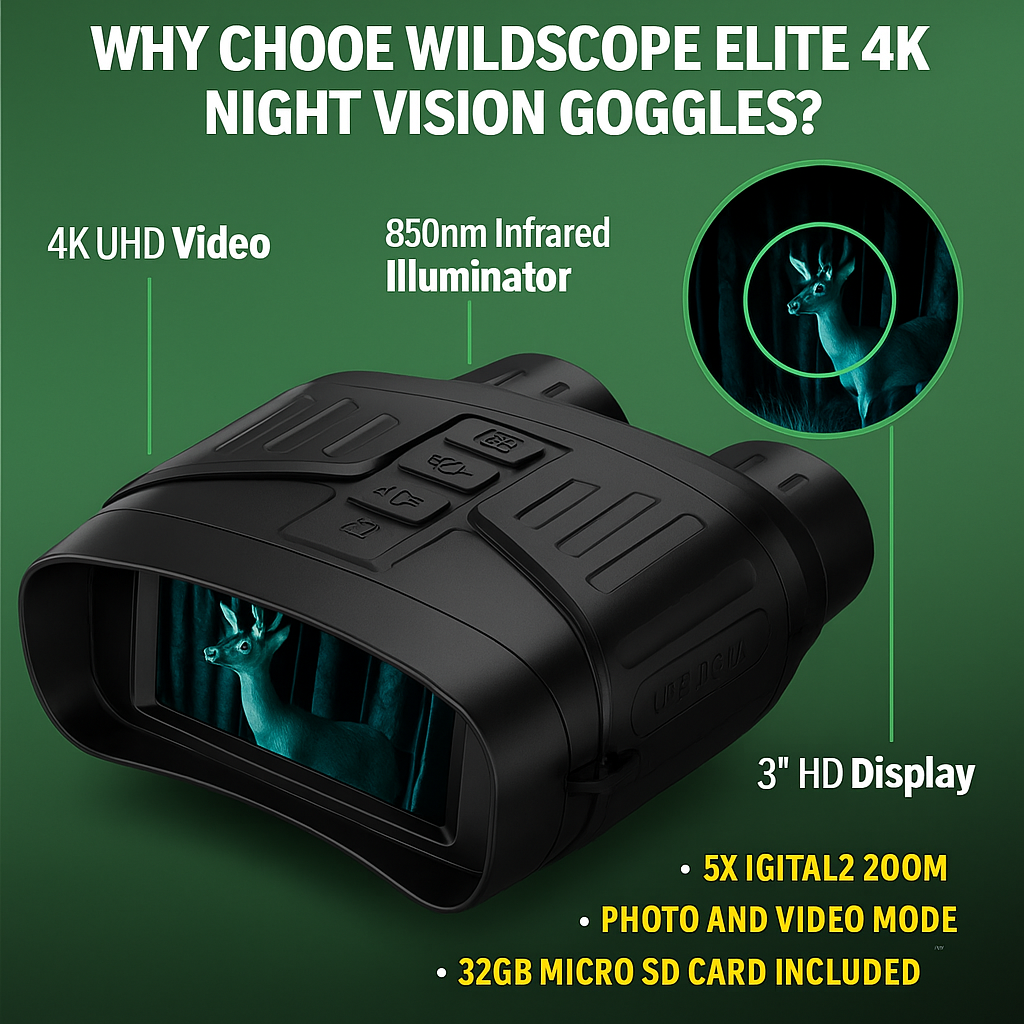 Lunettes de vision nocturne WildScope Elite 4K