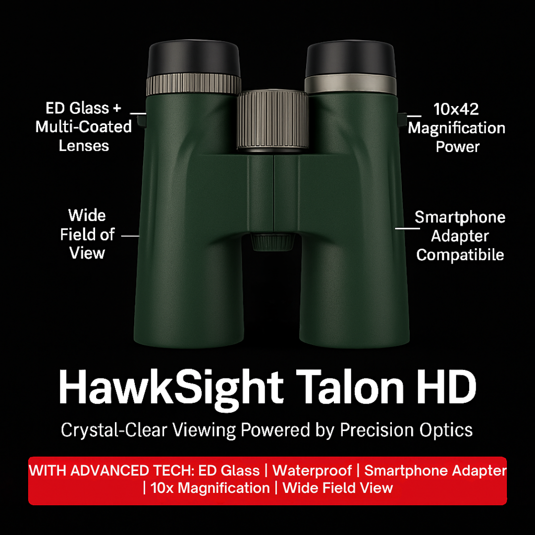 HawkSight Talon HD – 12x42 Binoculars with Sharp ED Glass