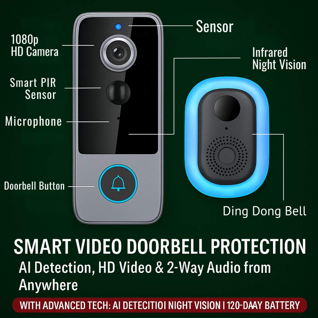 Plug-in chime included with GuardianBell Pro doorbell kit