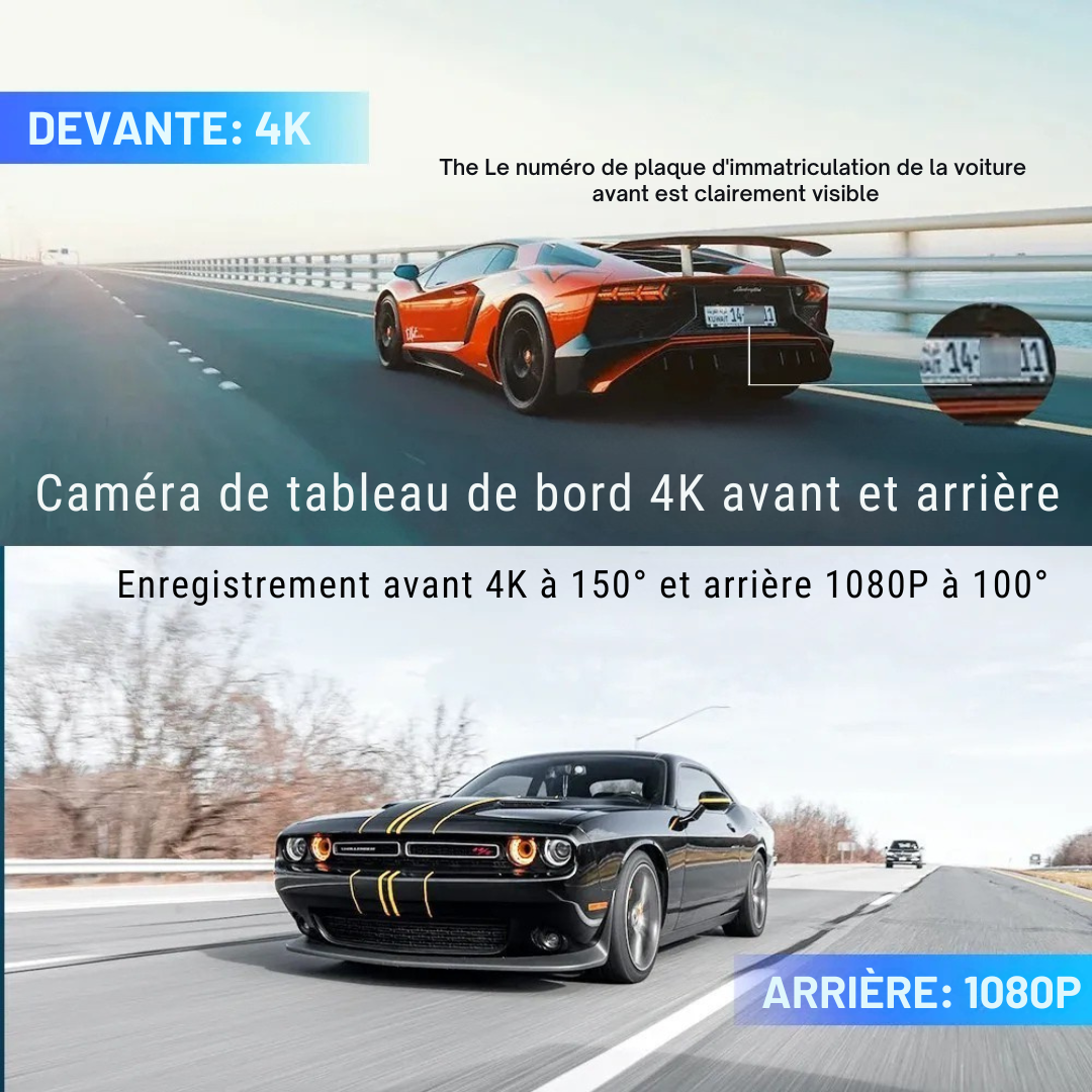 VisionGuard - Caméra Dash Cam Intelligente 4K Ultra HD