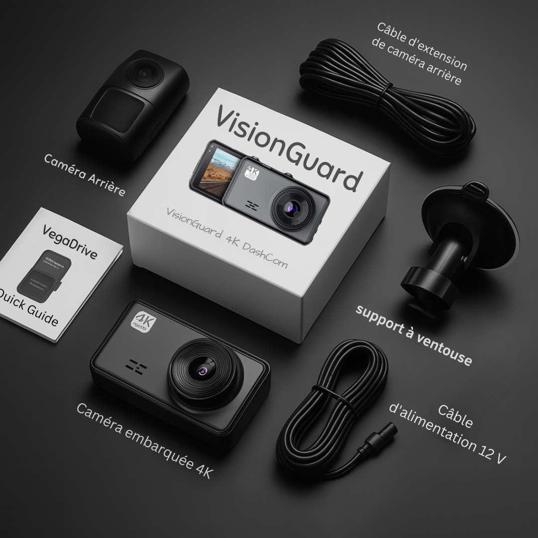 VisionGuard - Caméra Dash Cam Intelligente 4K Ultra HD