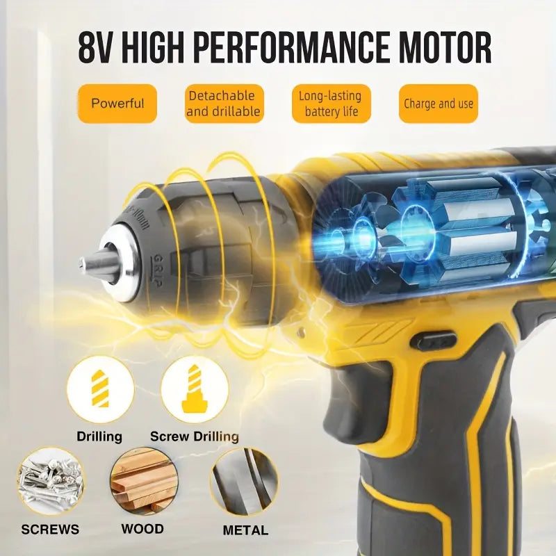 Fixora Cordless Screw Gun – USB Rechargeable Electric Screwdriver Set