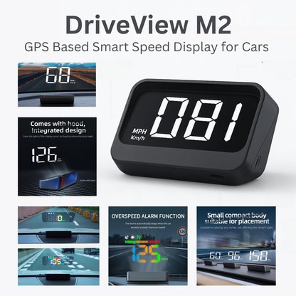 DriveView M2 – Affichage GPS HUD intelligent pour voitures avec projection OLED sur pare-brise