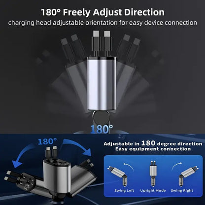 SnapCharge Pro 66W – 4-in-1 Retractable Car Charger