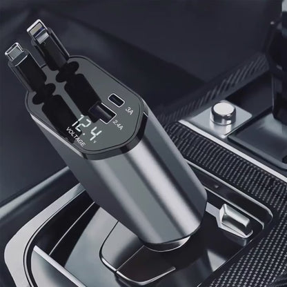 FlashCharge Pro 66 W – Chargeur de voiture rétractable 4 en 1
